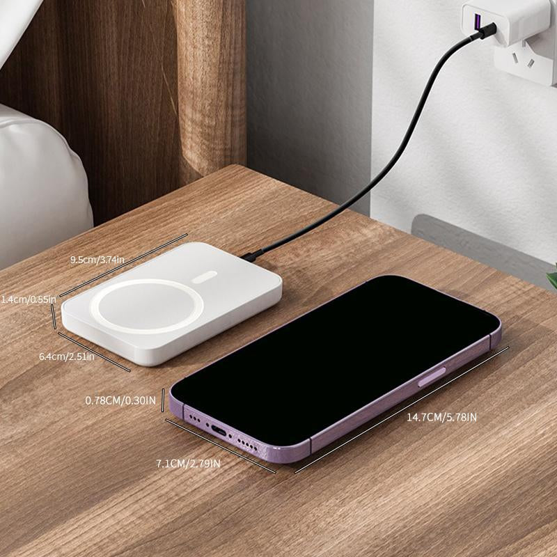5000mAh Magnetic Power Bank - Fast Charging Wireless Charger for iPhone 17/16/15/14/13/12/Plus/Pro Max - Compact, Portable, and Perfect for On-the-Go Charging